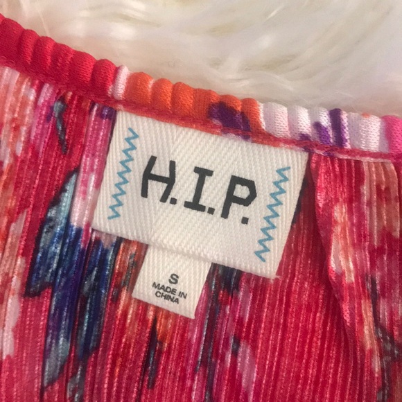 HIP Nordstrom brand size Small Top Poppy Floral Open Shoulder - Picture 5 of 7